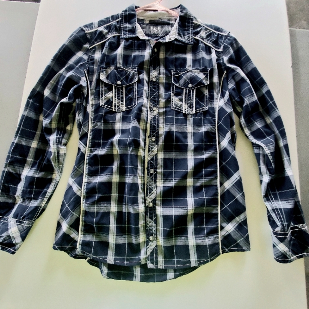 Mens large bke long sleeve button up
